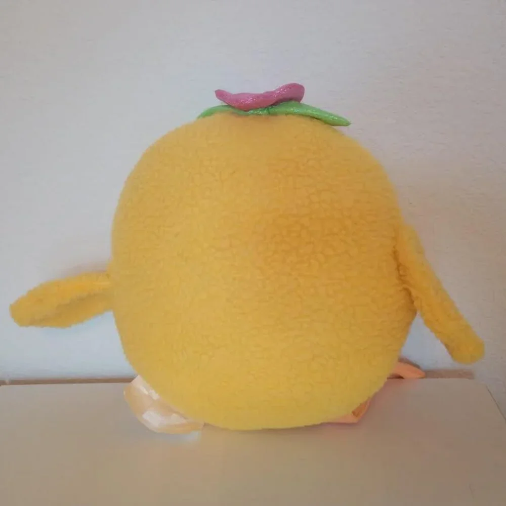 TARGET SPRITZ YELLOW CHICK WITH PINK FLOWER THROW PILLOW 16.5 IN BY 11 IN NWT